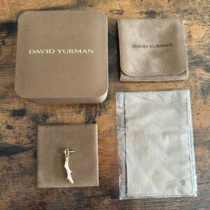 David Yurman Coral Amulet Pendant in 18K Yellow Gold w/ Pink Opal -